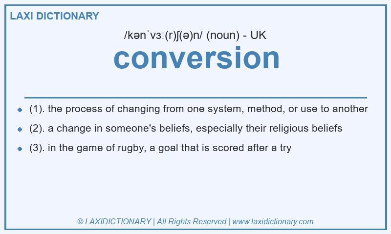 Definition conversion in British English