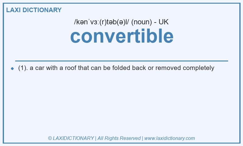 Definition convertible in British English