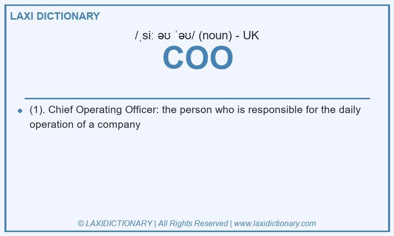 Definition COO in British English