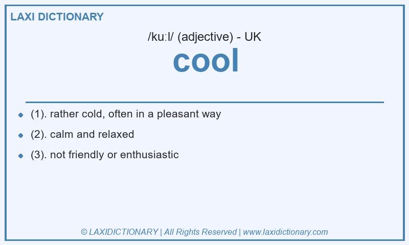 Definition cool in British English