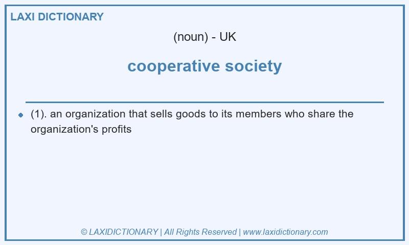Definition cooperative society in British English