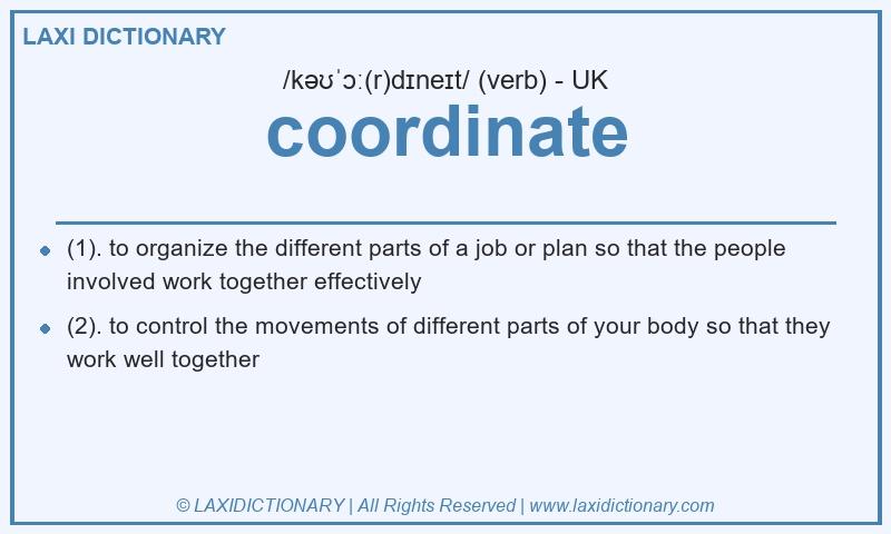 Definition coordinate in British English