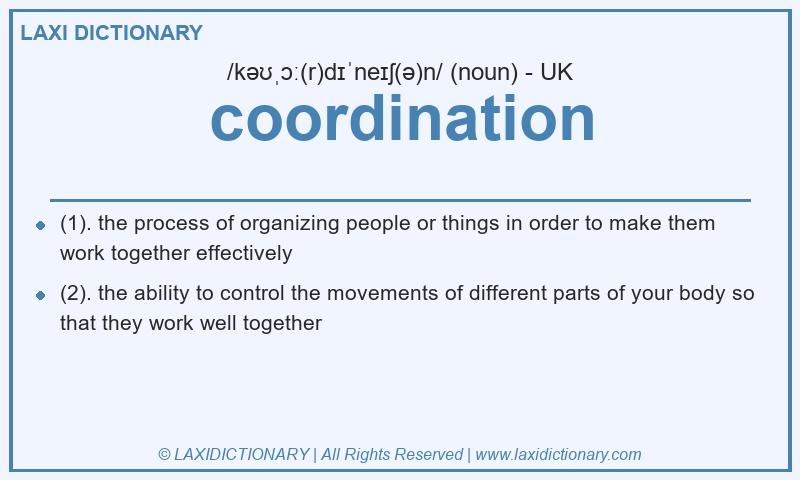 Definition coordination in British English