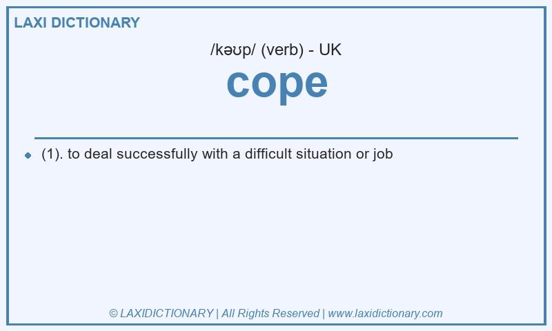 Definition cope in British English