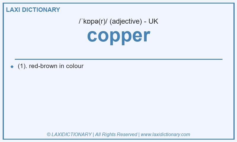 Definition copper in British English