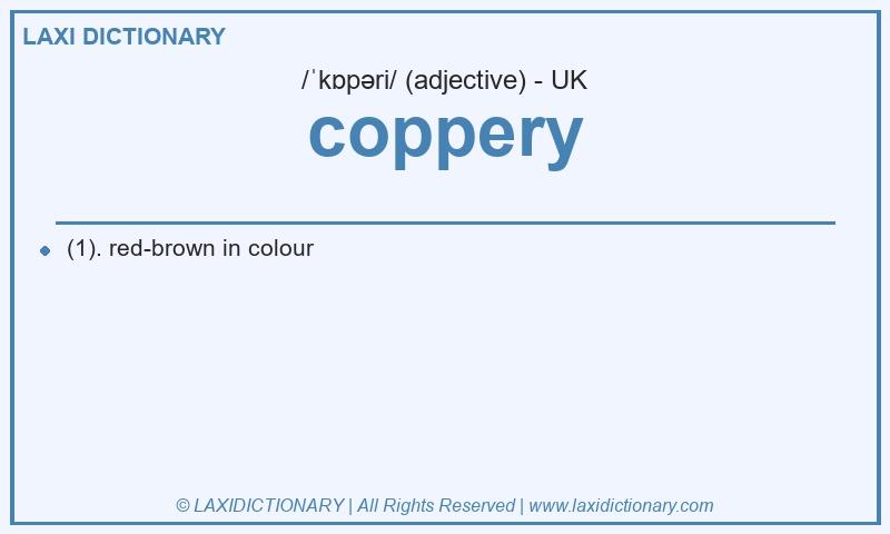Definition coppery in British English