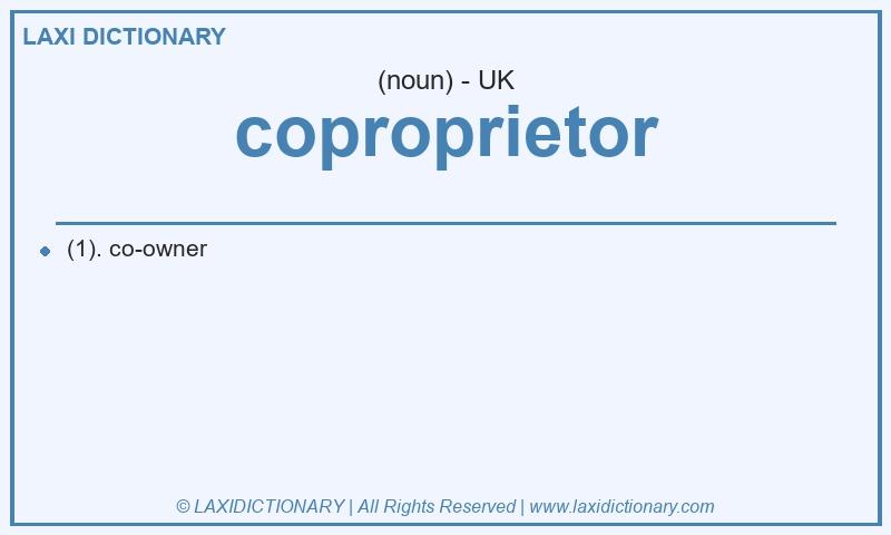 Definition coproprietor in British English