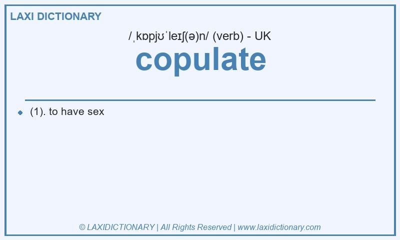 Definition copulate in British English