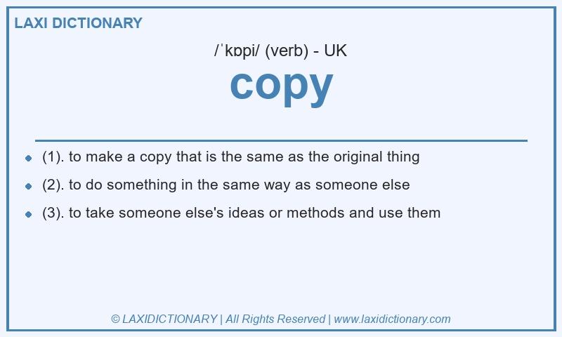 Definition copy in British English