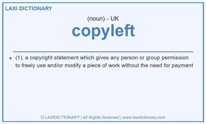 Definition copyleft in British English