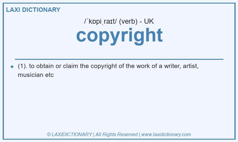 Definition copyright in British English