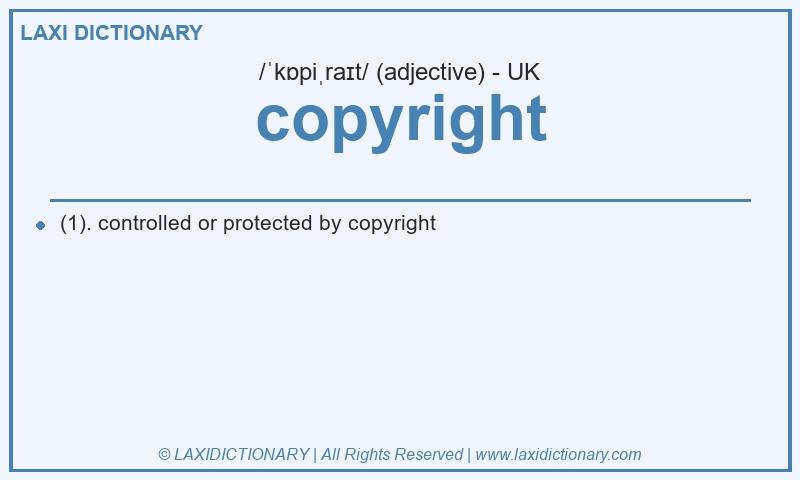 Definition copyright in British English