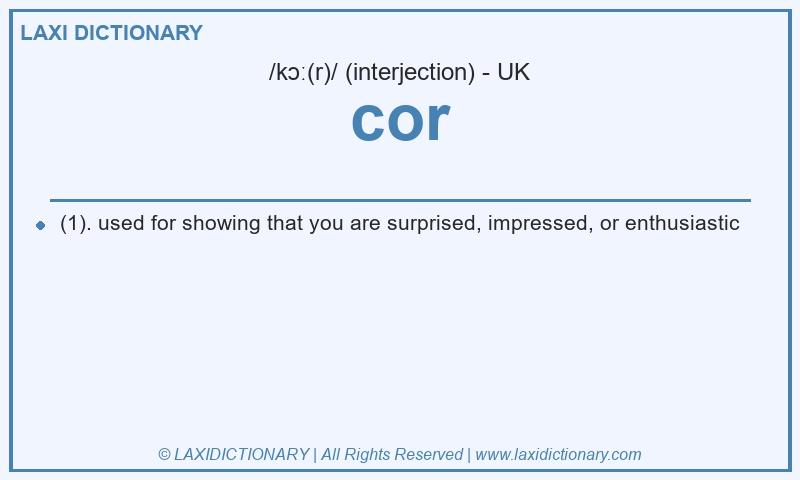 Definition cor in British English