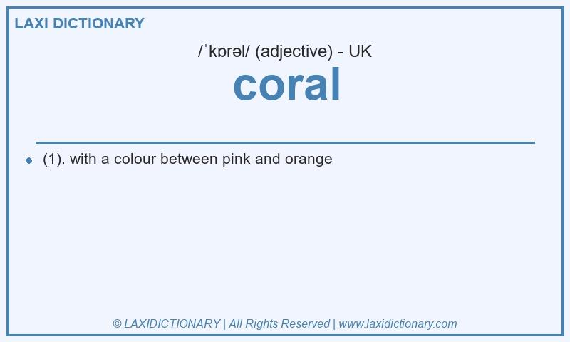 Definition coral in British English