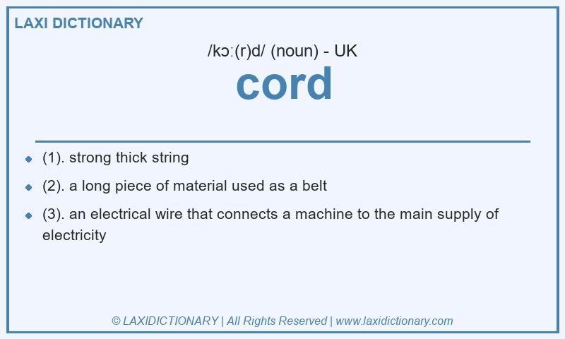 Definition cord in British English
