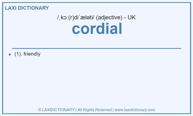 Definition cordial in British English