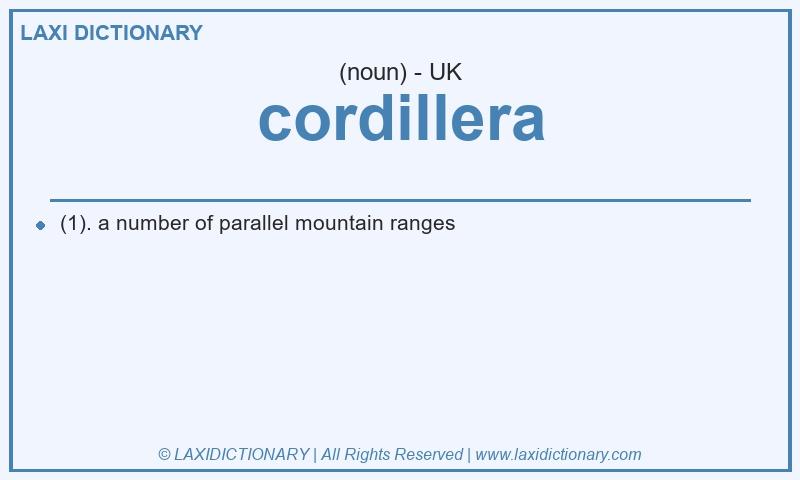 Definition cordillera in British English