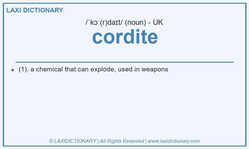 Definition cordite in British English