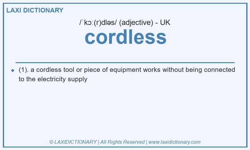 Definition cordless in British English