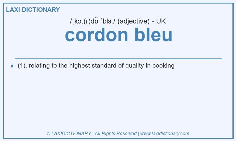 Definition cordon bleu in British English
