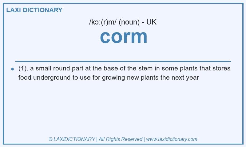 Definition corm in British English