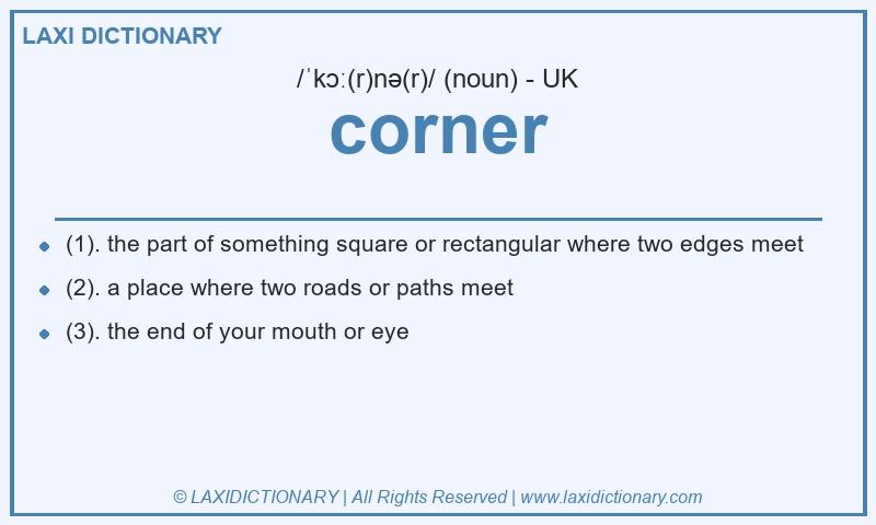 Definition corner in British English