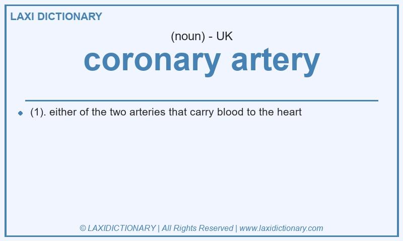 Definition coronary artery in British English