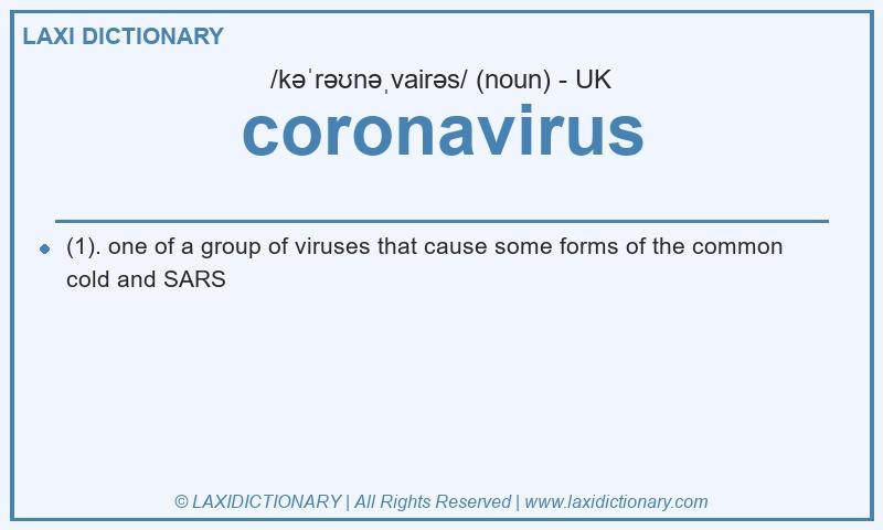 Definition coronavirus in British English
