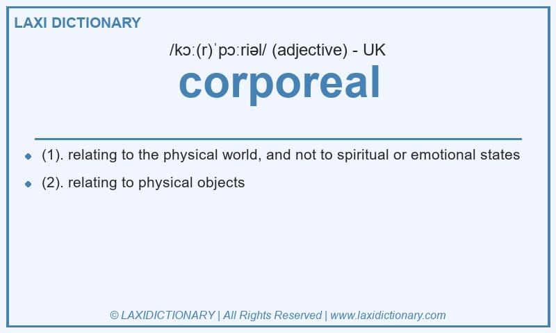 Definition corporeal in British English