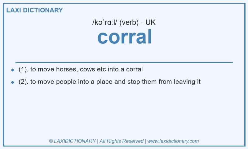 Definition corral in British English