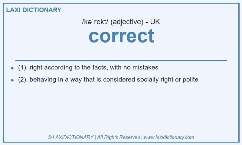 Definition correct in British English