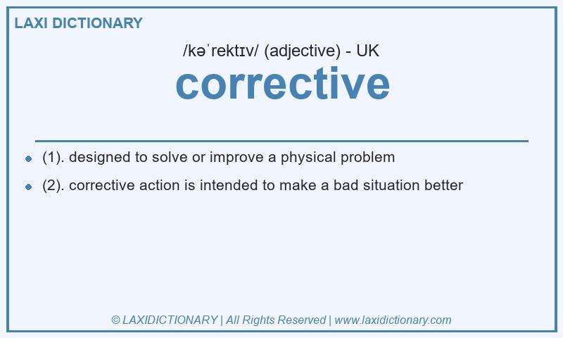 Definition corrective in British English