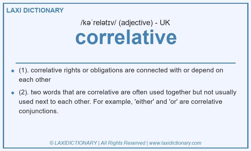 Definition correlative in British English