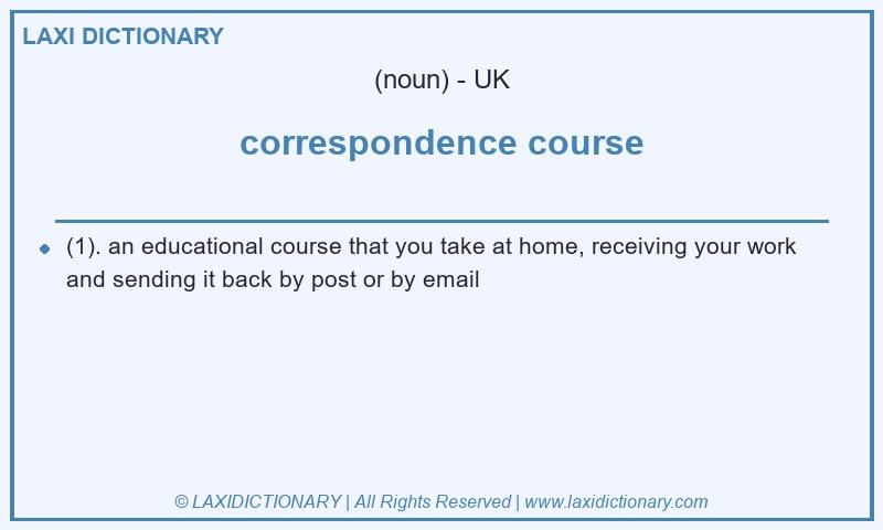 Definition correspondence course in British English