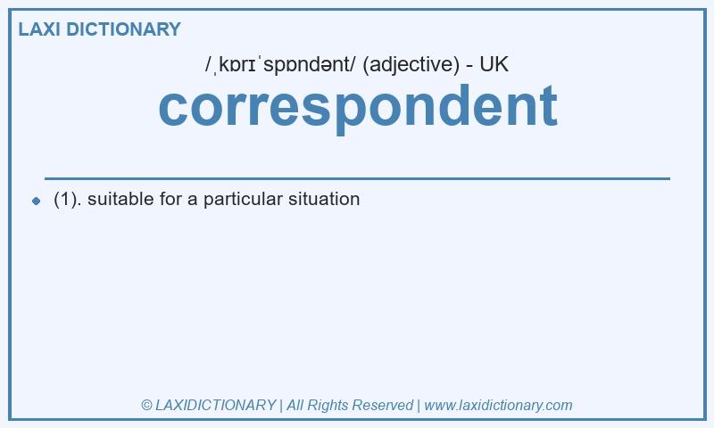 Definition correspondent in British English