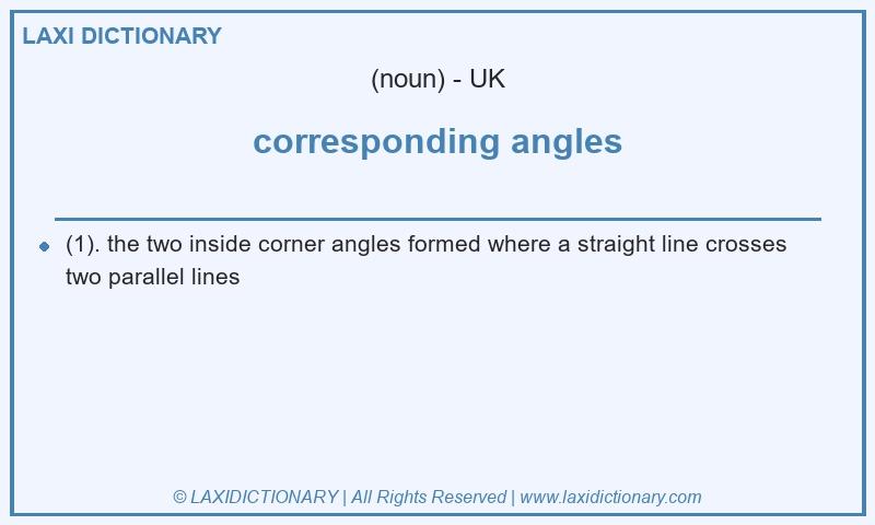 Definition corresponding angles in British English