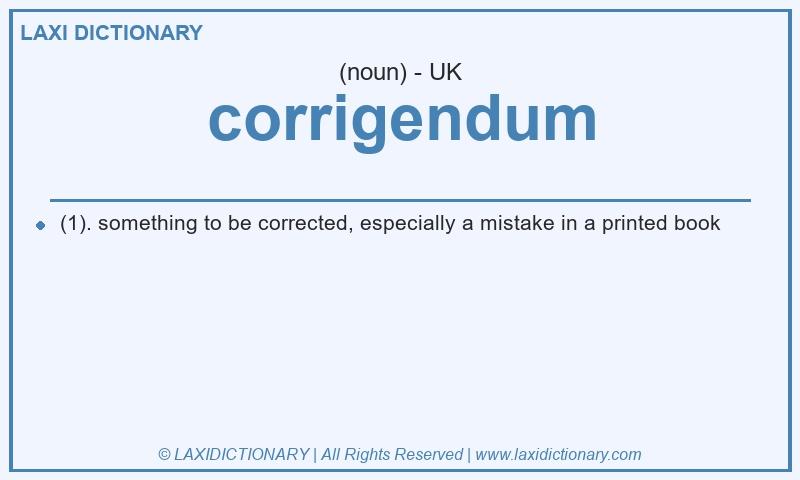 Definition corrigendum in British English