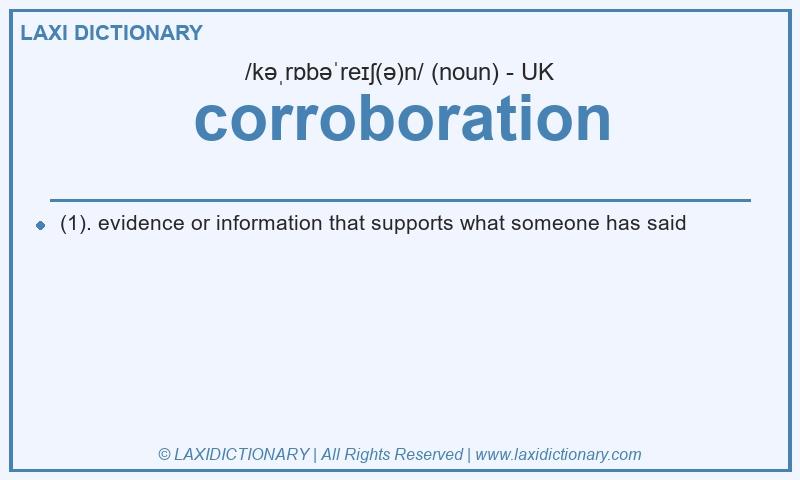 Definition corroboration in British English