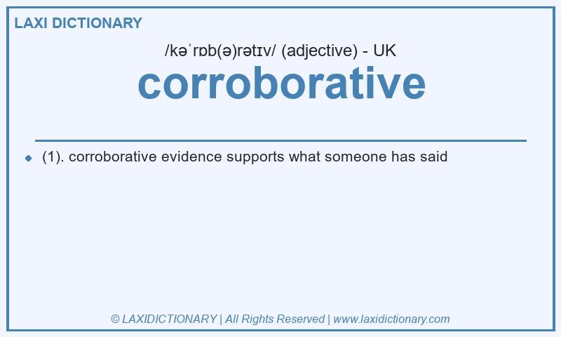 Definition corroborative in British English