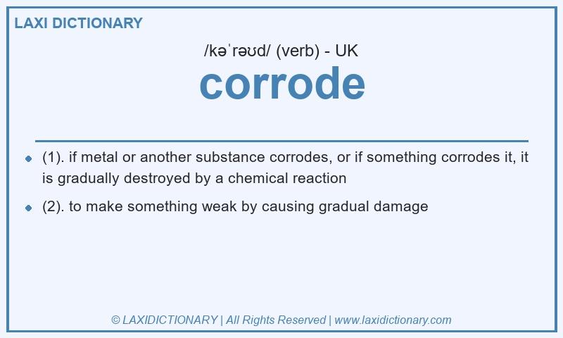 Definition corrode in British English