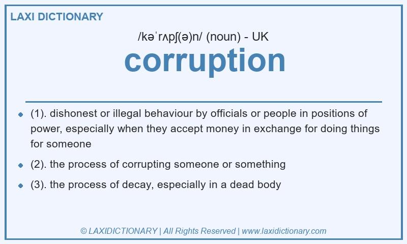 Definition corruption in British English