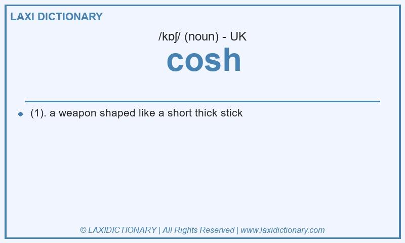 Definition cosh in British English