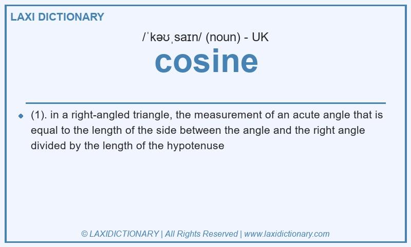 Definition cosine in British English