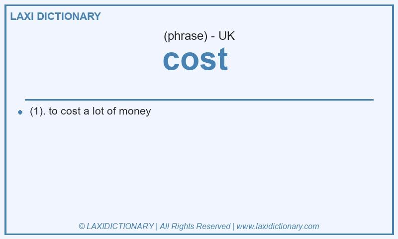 Definition cost in British English