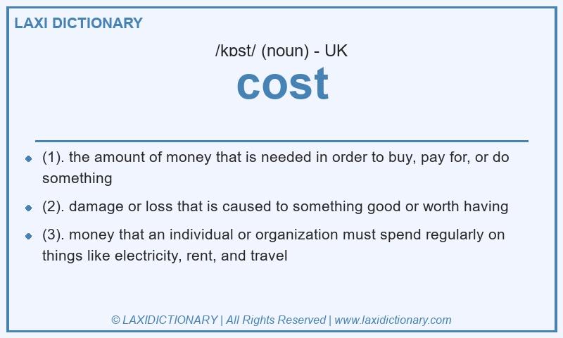 Definition cost in British English
