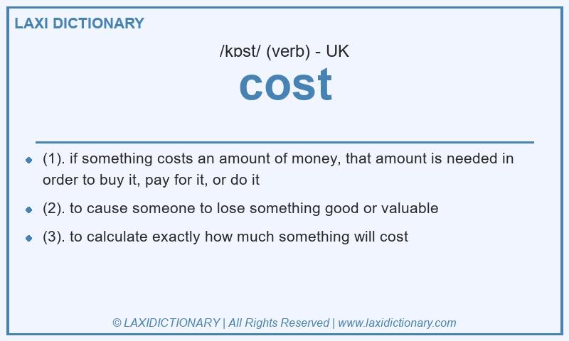 Definition cost in British English
