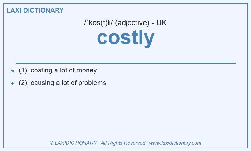 Definition costly in British English