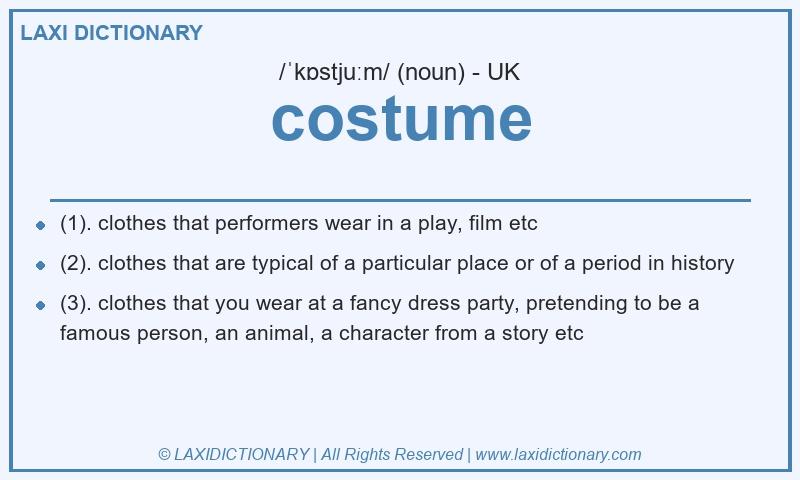Definition costume in British English