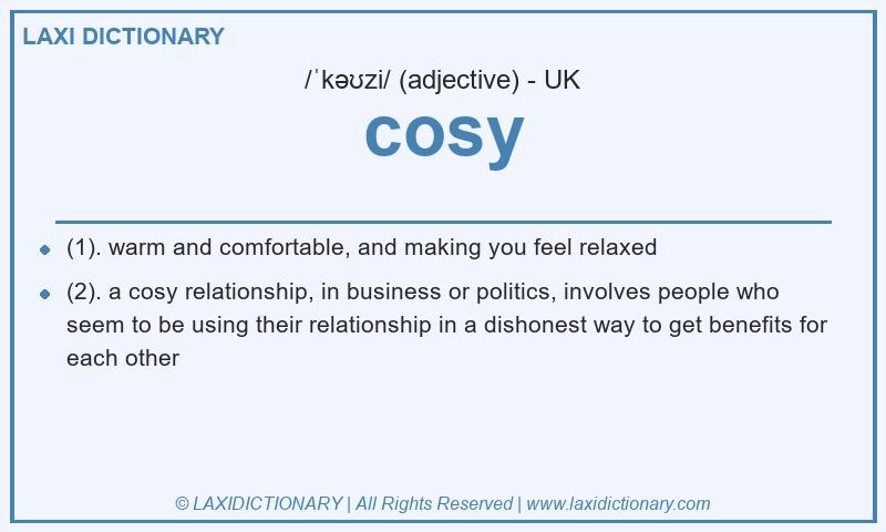 Definition cosy in British English