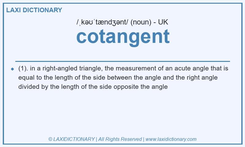 Definition cotangent in British English